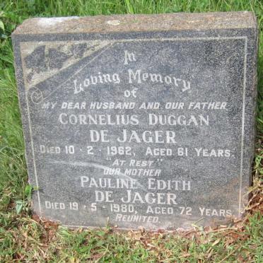 JAGER Cornelius Duggan, de -1962 &amp; Pauline Edith -1980