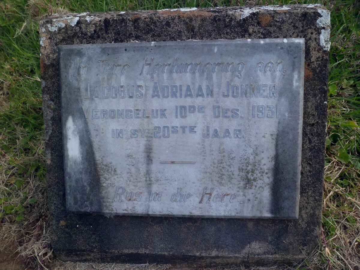 JONKER Jacobus Adriaan -1931