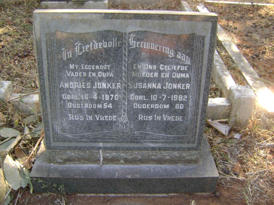 JONKER Andries -1970 &amp; Susanna -1982