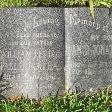 JONATHAN William Felton Paul -1962 :: JONATHAN Ivan R. 1945-1995