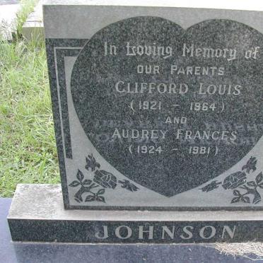 JOHNSON Clifford Louis 1921-1964 &amp; Audrey Frances 1924-1981 :: JOHNSON Peter Ormond 1955-1988