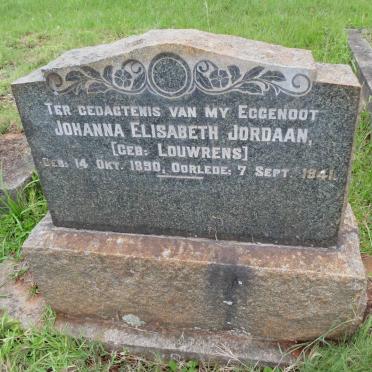 JORDAAN Johanna Elisabeth nee LOUWRENS 1890-1941