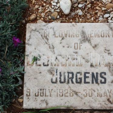 JURGENS Harry Theodore -1939 &amp; Lilian Madeline -1966 :: JURGENS Desmond Harry 1928-1992