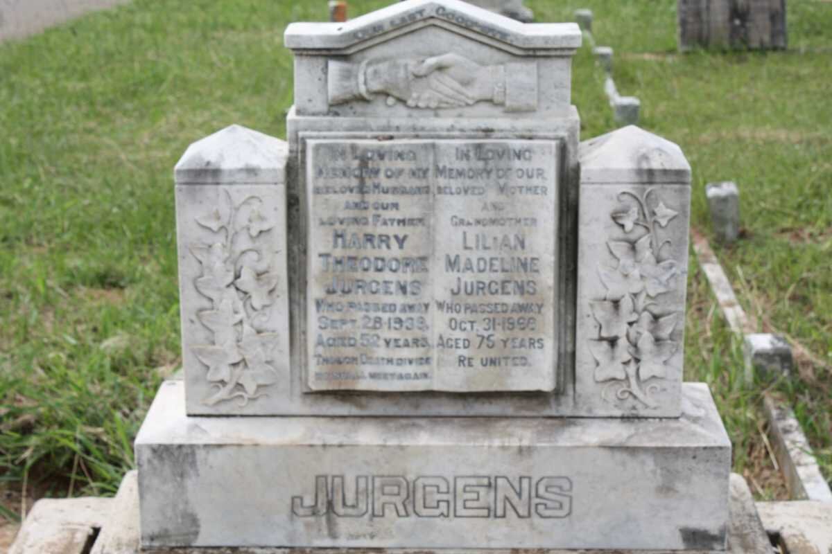 JURGENS Harry Theodore -1939 &amp; Lilian Madeline -1966 :: JURGENS Desmond Harry 1928-1992