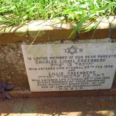 GREENBERG Charles Lionel -1956 &amp; Lillie -1958