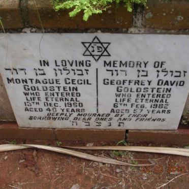 GOLDSTEIN Montague Cecil -1960 :: GOLDSTEN Geoffrey David -1982