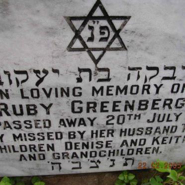 GREENBERG Ruby -1981