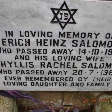 SALOMON Erich Heinz -1983 &amp; Phyllis Rachel -1984