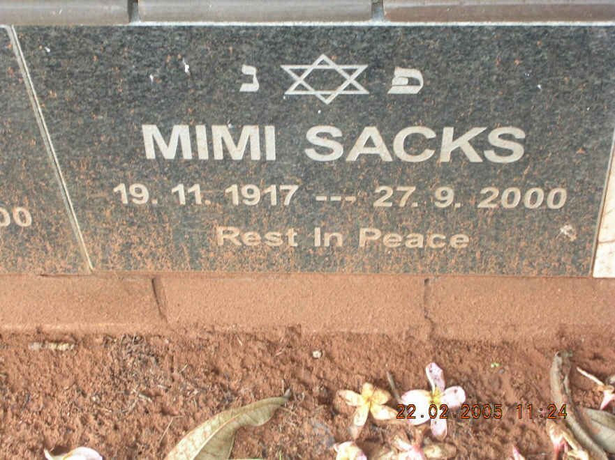 SACKS Mimi 1917-2000