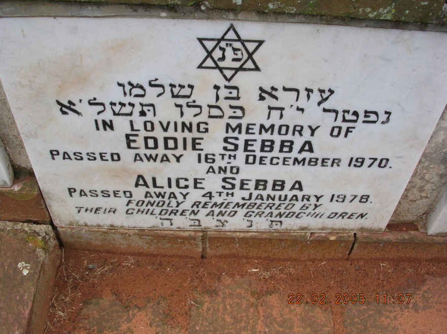 SEBBA Eddie -1970 &amp; Alice -1978