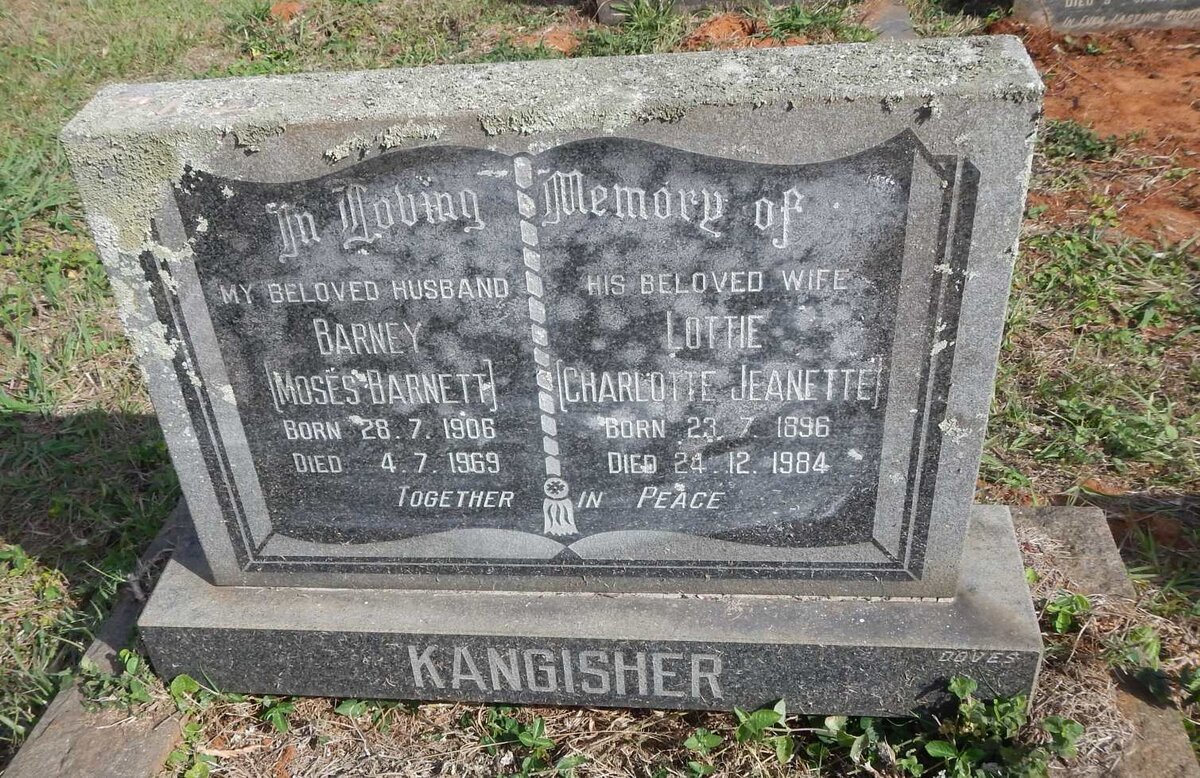 KANGISHER Moses Barnett 1906-1969 &amp; Charlotte Jeanette 1896-1984