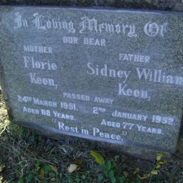 KEEN Sidney William -1952 &amp; Florrie -1951