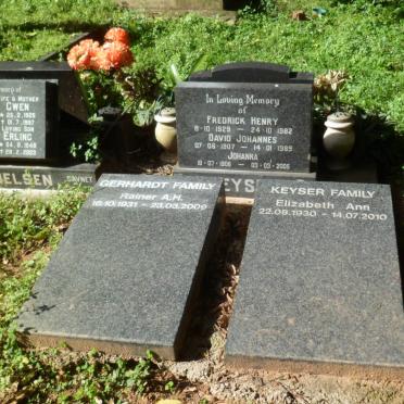 KEYSER Fredrick Henry 1929-1982 :: KEYSER David Johannes 1907-1989 :: KEYSER Johanna 1908-2005