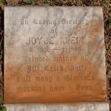 KLEIN Joyce née STOW 1908-1988