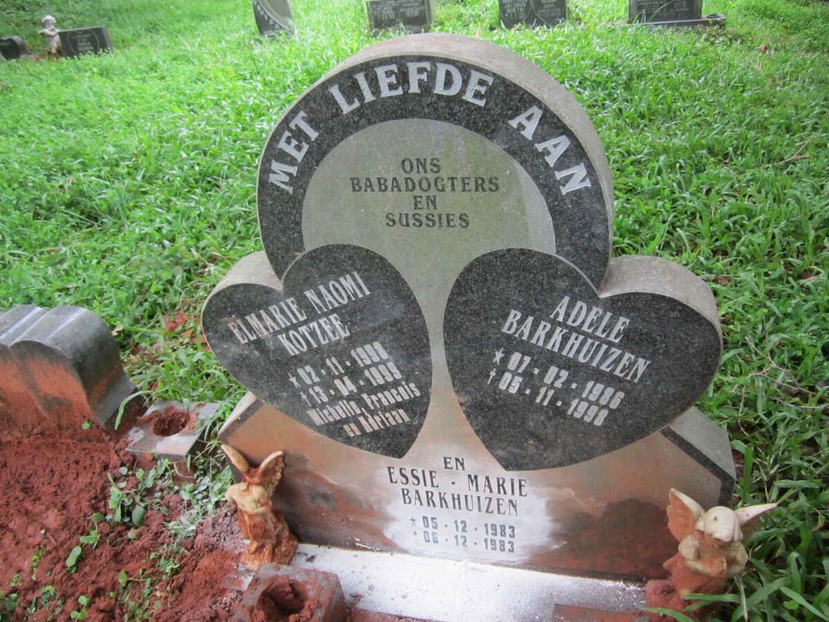 KOTZEE Elmarie Naomi 1998-1999 :: BARKHUIZEN Adele 1986-1998 :: BARKHUIZEN Essie-Marie 1983-1983