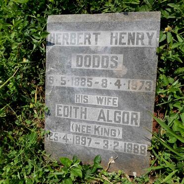 DODDS Herbert Henry 1885-1973 &amp; Edith Algor KING 1897-1988