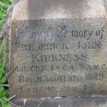 KIRKNESS Frederick John 1889-1927