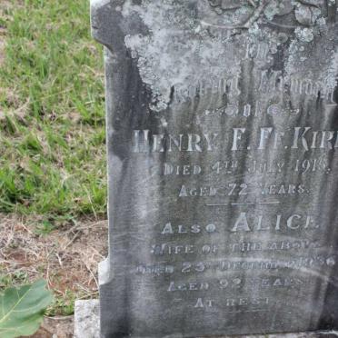 KIRKE Henry Francis French -1915 &amp; Alice -1936 :: WILLIAMSON Winifred -1965