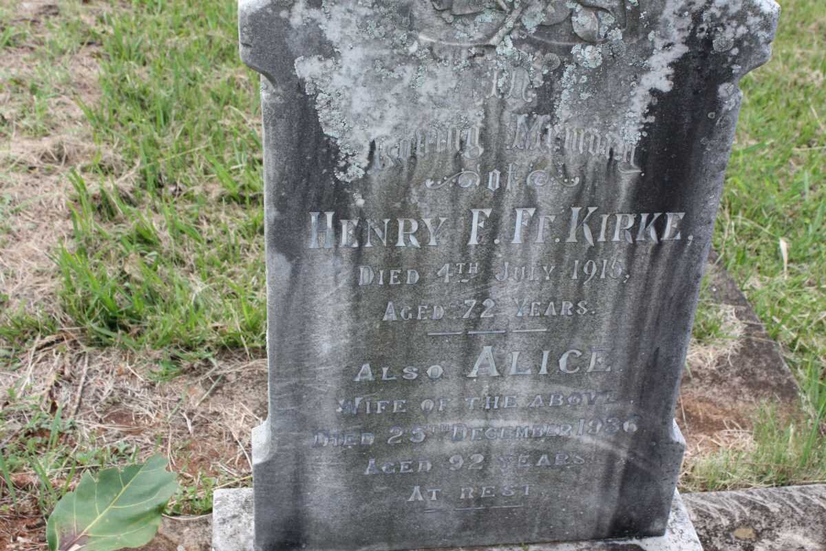 KIRKE Henry Francis French -1915 &amp; Alice -1936 :: WILLIAMSON Winifred -1965