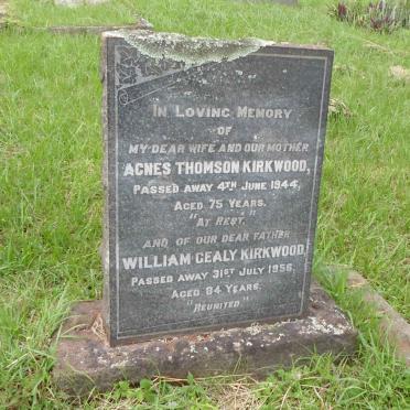 KIRKWOOD William Gealy -1956 &amp; Agnes Thomson -1944