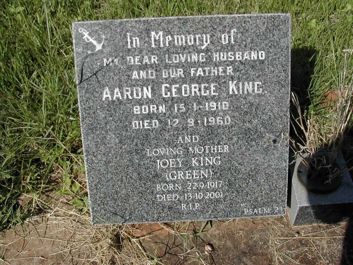 KING Aaron George 1910-1960 &amp; Joey GREEN 1917-2001