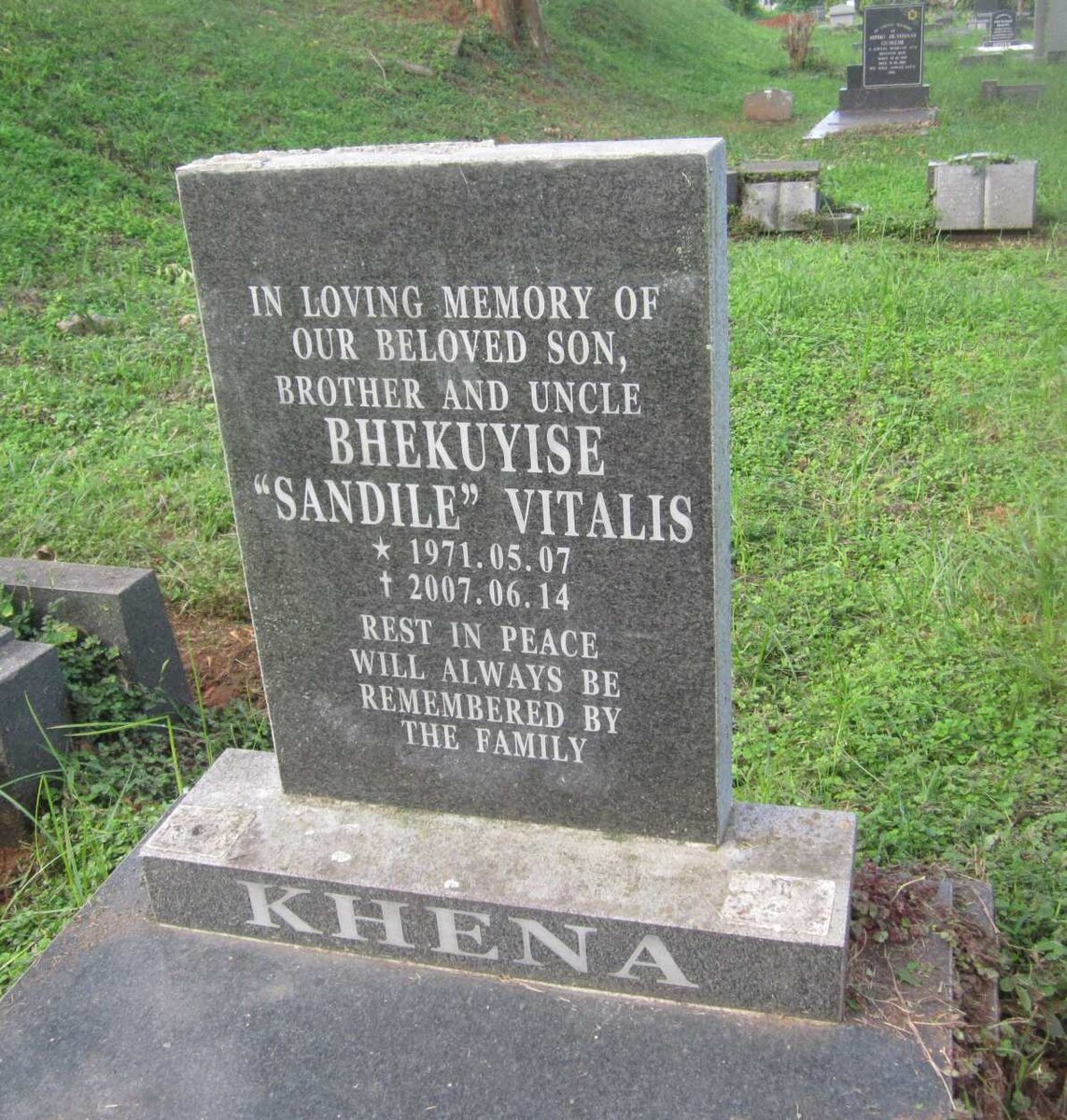 KHENA Bhekuyise Vitalis 1971-2007