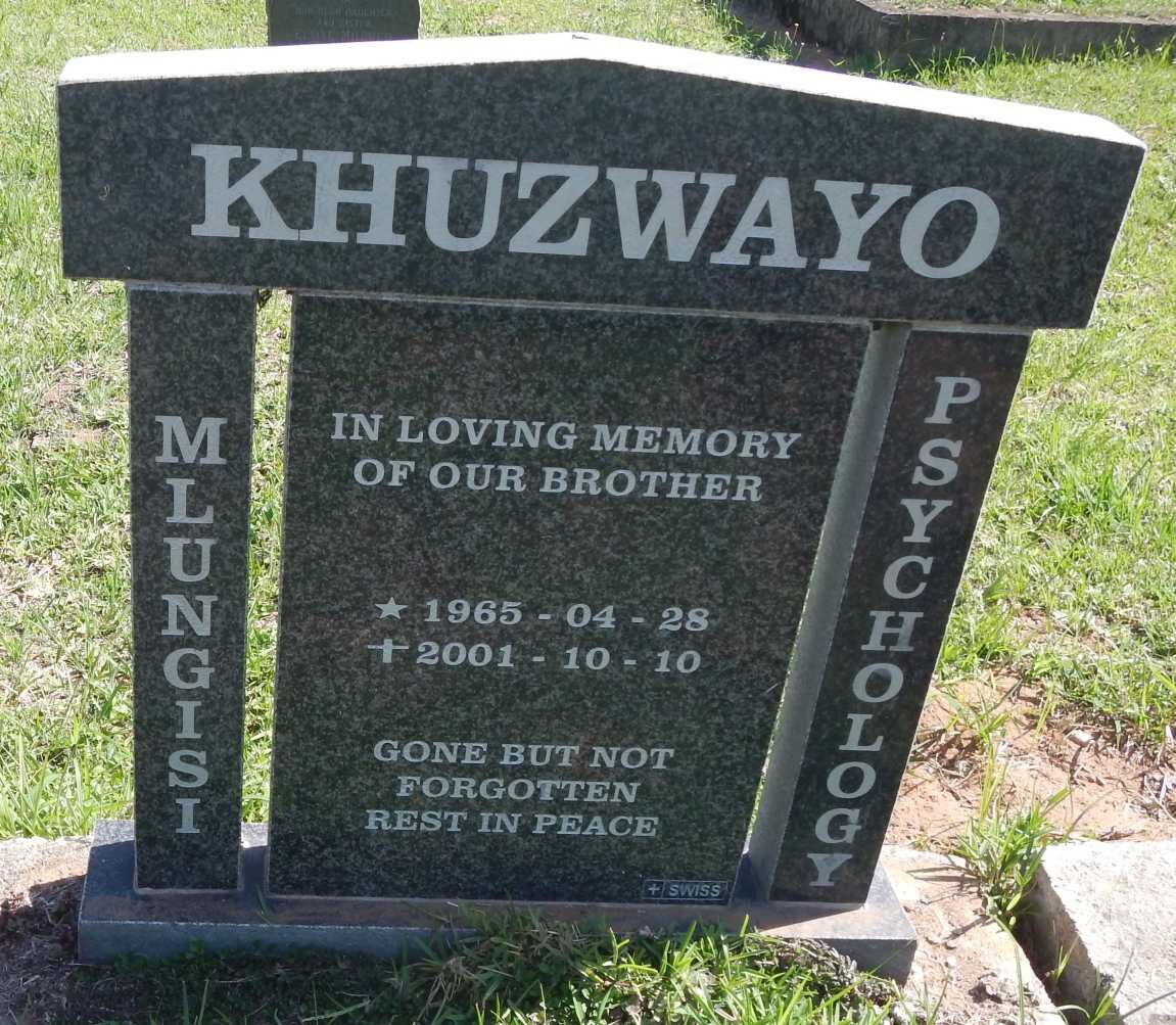 KHUZWAYO Mlungisi Psychology 1965-2001
