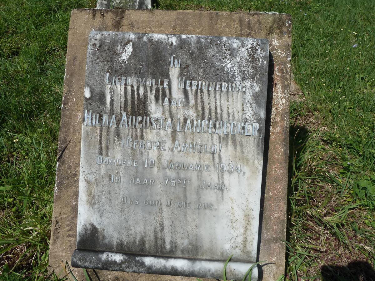 LANGENEGGER Hilda Augusta nee ARNOLD -1934