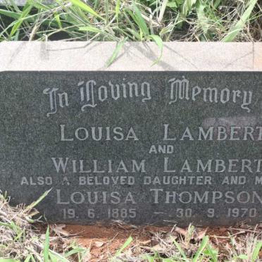 LAMBERT William -1934 &amp; Louisa -1925 :: THOMPSON Louisa 1885-1970