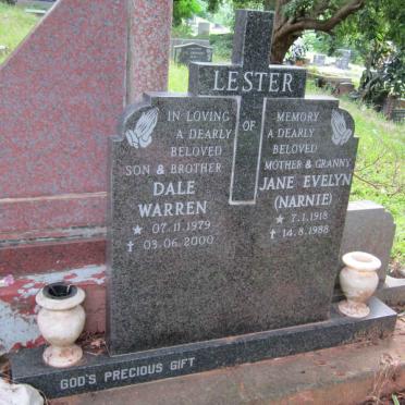 LESTER Dale Warren 1979-2000 &amp; Jane Evelyn 1918-1988