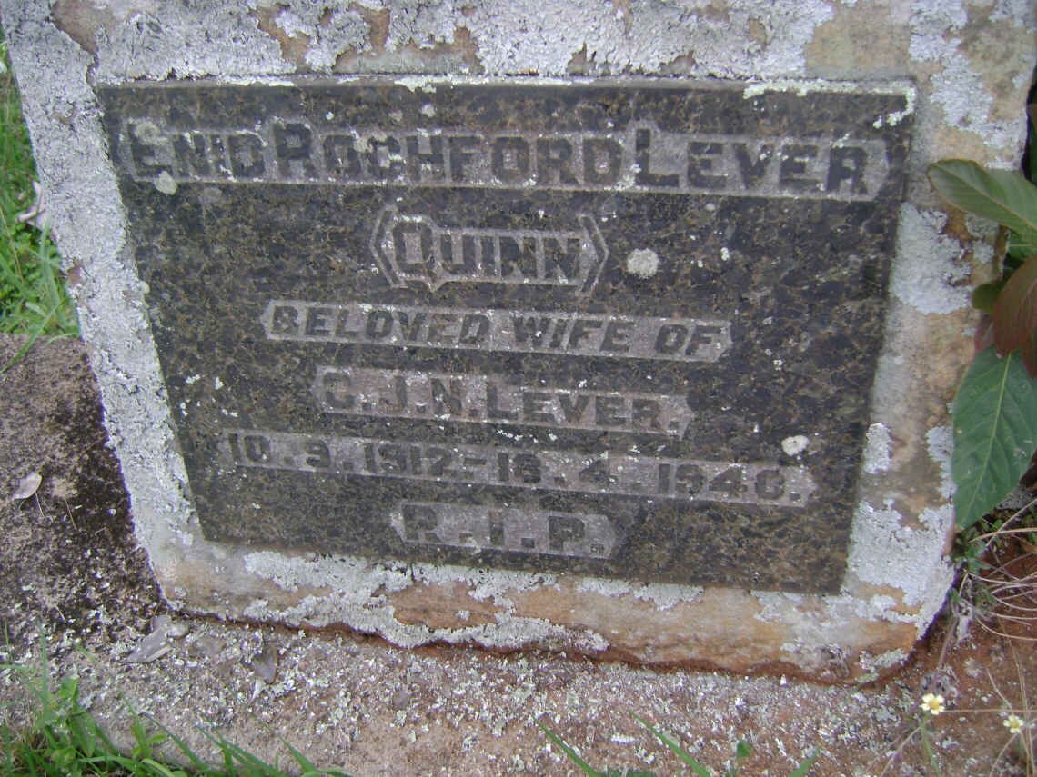 LEVER Enid Rochford nee QUINN 1912-1940