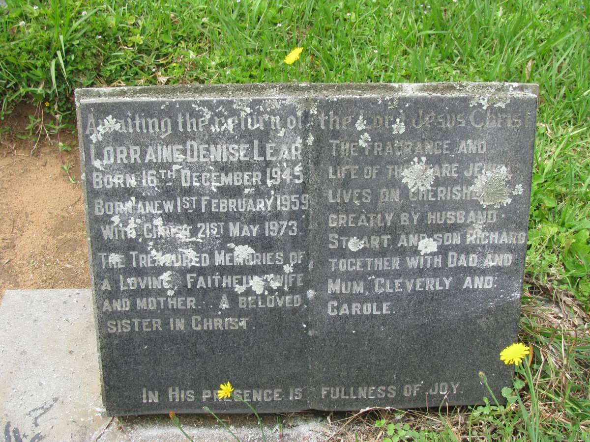 LEAR Lorraine Denise 1945-1973