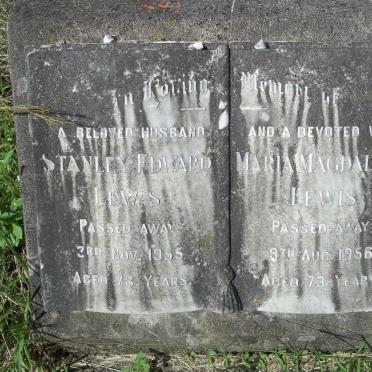 LEWIS Stanley Edward -1955 &amp; Maria Magdalena -1956