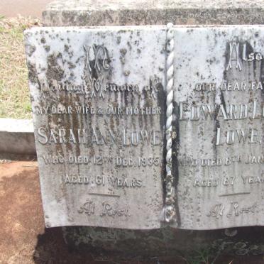 LOWE Edward Lorne -1959 &amp; Sarah Ann -1935