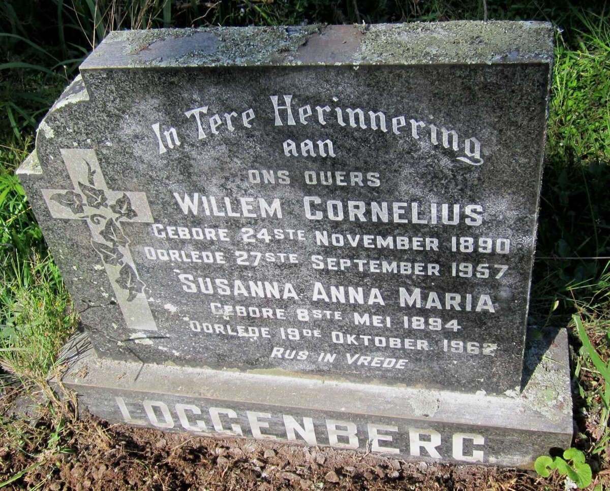 LOGGENBERG Willem Cornelius 1890-1957 &amp; Susanna Anna Maria 1894-1962