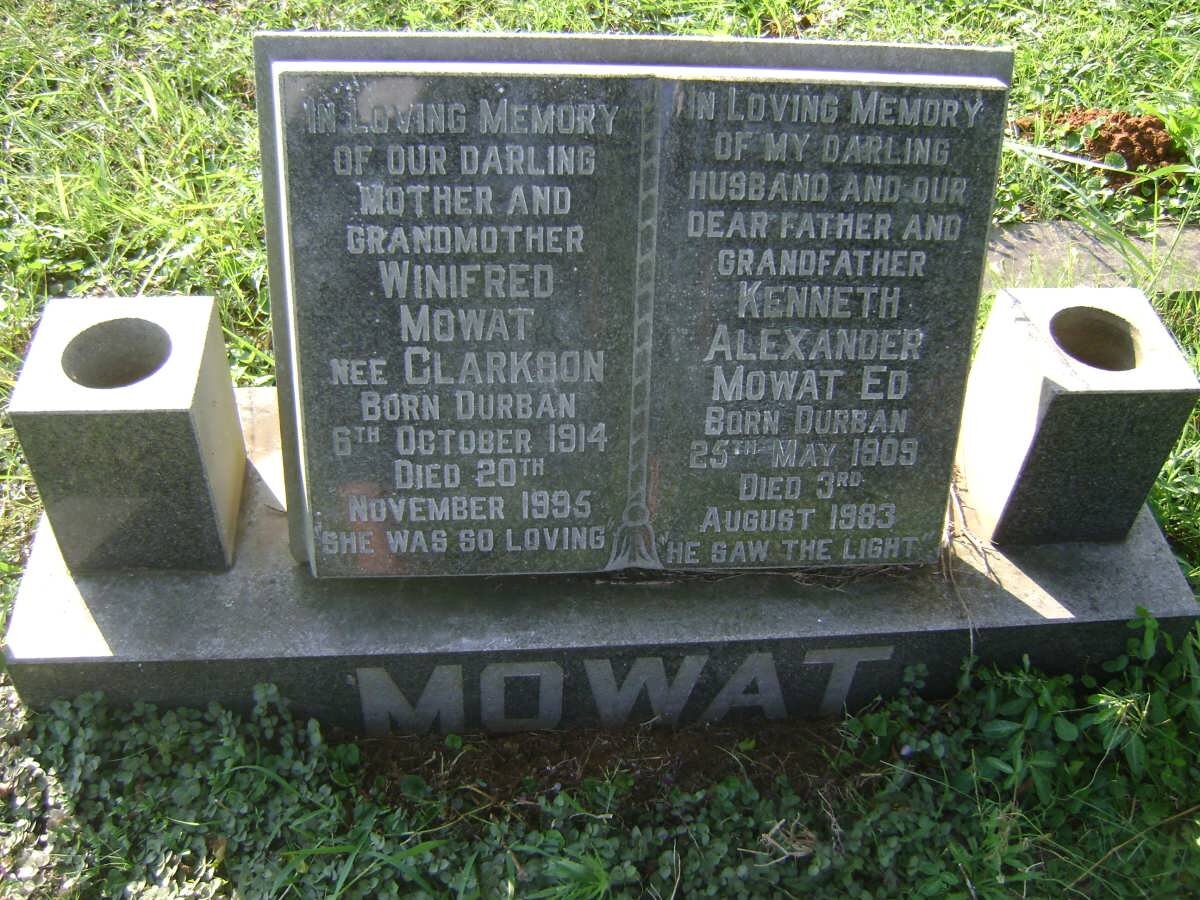 MOWAT Kenneth Alexander 1909-1983 &amp; Winifred CLARKSON 1914-1995