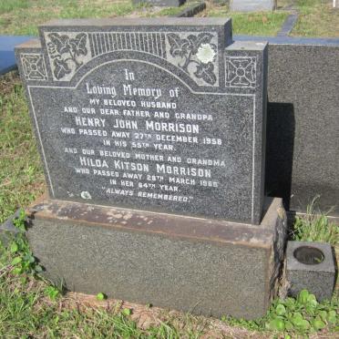 MORRISON Henry John -1958 &amp; Hilda Kitson -1969