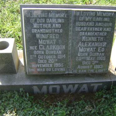 MOWAT Kenneth Alexander 1909-1983 &amp; Winifred CLARKSON 1914-1995