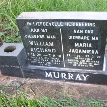 MURRAY William Richard 1929-1991 &amp; Maria Jacamiena 1935-2003