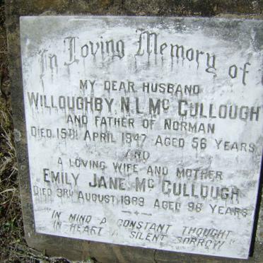 McCULLOUGH Willoughby N.L. -1947 &amp; Emily Jane -1983