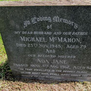 McMAHON Michael -1948 &amp; Ada Jane -1962