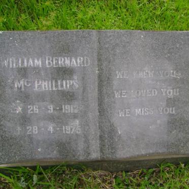 McPHILLIPS William Bernard 1912-1975 &amp; Ann Bernadette 1946-1988