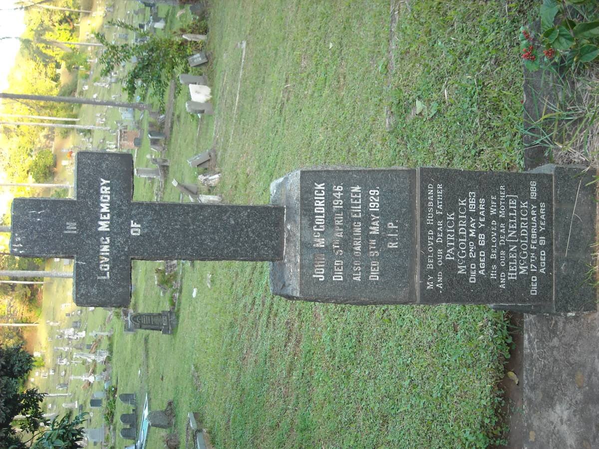 McGOLDRICK John -1946 :: McGOLDRICK Eileen -1929 :: McGOLDRICK Patrick -1963 &amp; Helen -1986 