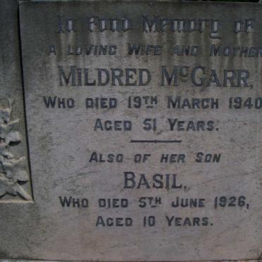 McGARR Melville George 1888-1972 &amp; Mildred -1940 :: McGARR Basil -1926 :: Richard Douglas 1950-1981