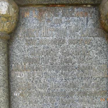 McLAREN Janet Hutton 1887-1914 :: McLAREN Alison Jack -1910