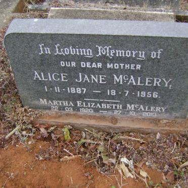 McALERY Alice Jane 1887-1956 :: McALERY Martha Elizabeth 1920-2010