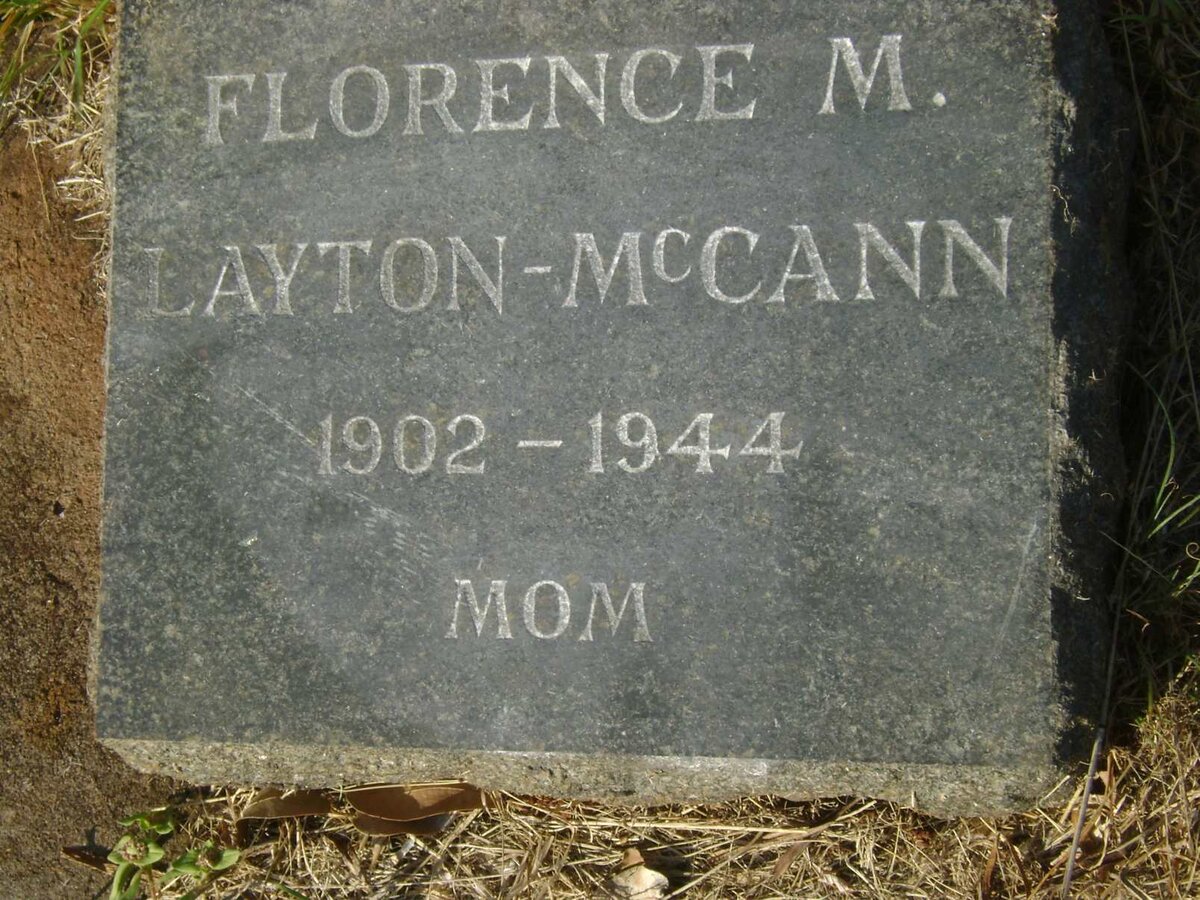 McCANN Florence M., LAYTON 1902-1944