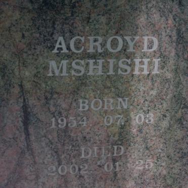 MZIMELA Acroyd Mshishi 1954-2002 