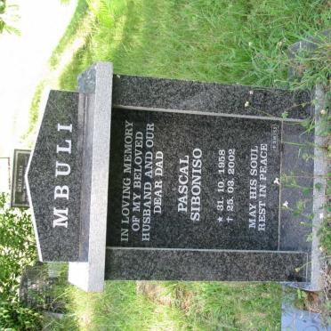 MBULI Pascal Siboniso 1958-2002