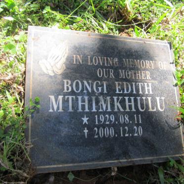 MTHIMKHULU Bongi Edith 1929-2000